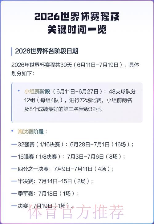 2026世界杯完整赛程今日完整安排怎么看